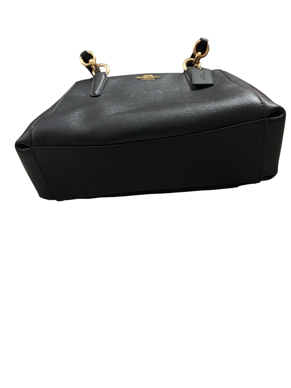 Coach Navy blue Leather Tote with Gold Accents - Picture 4 of 10